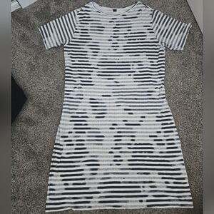 Chic Black and White Striped Dress